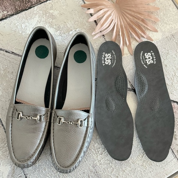 SAS Tripad Comfort Metro Womens Gray Leather Loafers Horse Bit Sz 9.5 S Narrow - Picture 10 of 14
